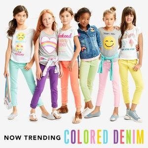 Lot of 2 Cherokee colored denim jeans, sz 16, NWT